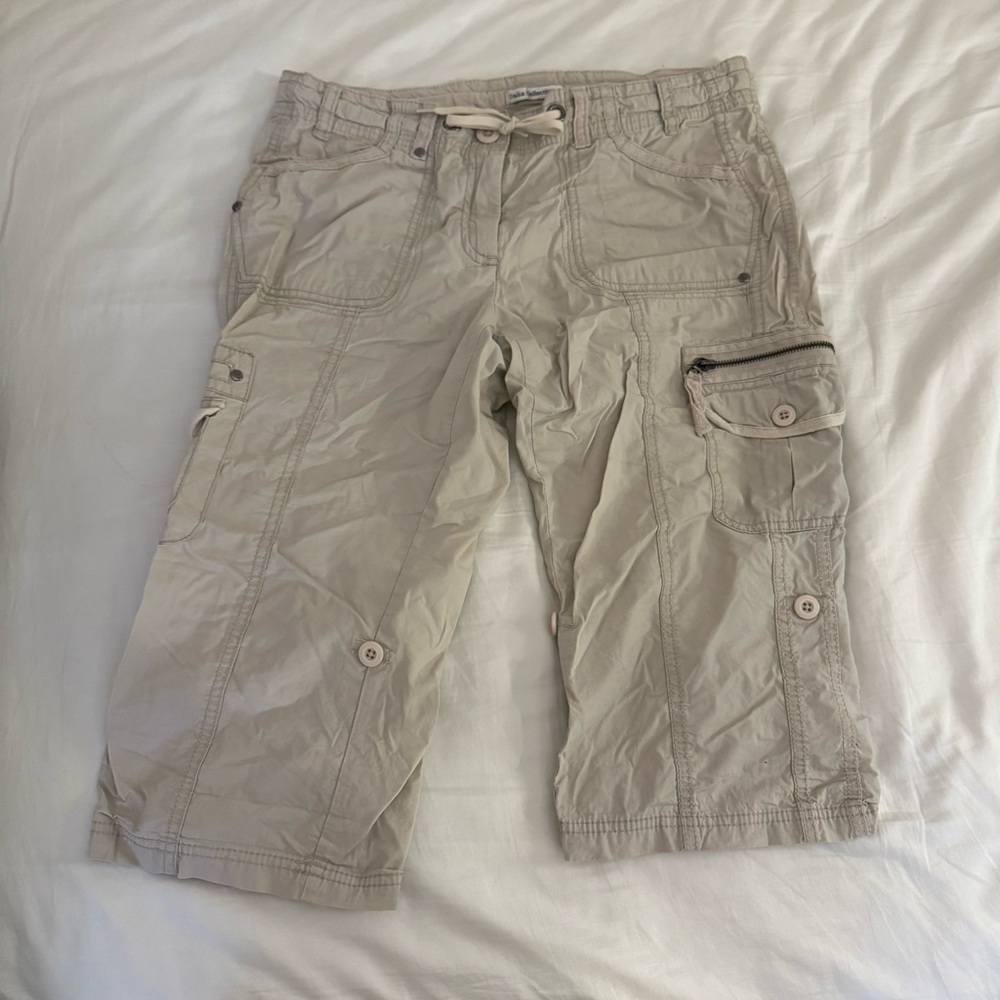 Dalia Collection Light Beige Cargo Shorts